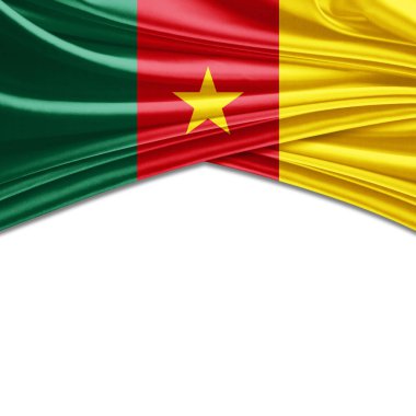 Kamerun bayrağı ile kopya alanı metin - 3d çizim için    