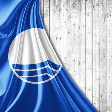 Metin veya resimleriçin copyspace ile ipek mavi bayrak 