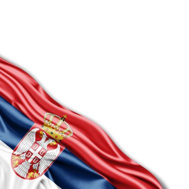 Sırbistan bayrağı ile kopya alanı metin - 3d çizim için    