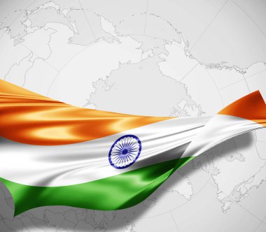 Hindistan bayrağı ile kopya alanı metin - 3d çizim için    