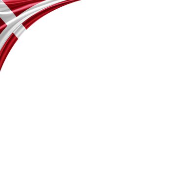 Danimarka bayrağı ile kopya alanı metin - 3d çizim için    