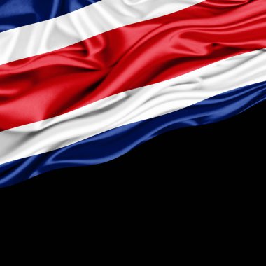 Kosta Rika bayrakla kopya alanı metin - 3d çizim için    