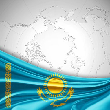Kazakistan bayrağı ile kopya alanı metin - 3d çizim için    