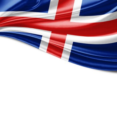 İzlanda bayrağı ile kopya alanı metin - 3d çizim için    