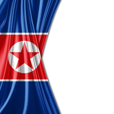 Kuzey Kore bayrağı ile kopya alanı metin - 3d çizim için    