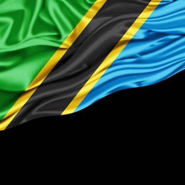 Tanzanya'nın bayrakla kopya alanı metin - 3d çizim için    