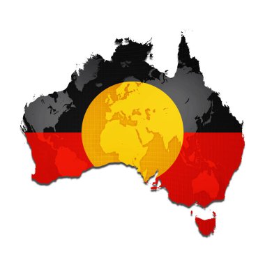 Aborjin Avustralya bayrağı ile kopya alanı metin veya resimler 