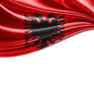 Kopya alanı için metin - 3d çizim ile Arnavutluk bayrağı    