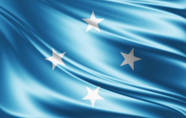 Mikronezya bayrağı ile kopya alanı metin - 3d çizim için    