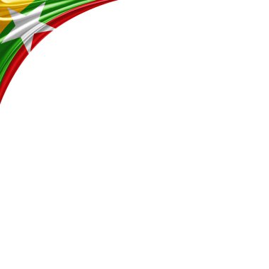 Burma bayrakla kopya alanı metin - 3d çizim için    