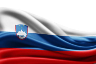 Slovenya bayrağı ile kopya alanı metin - 3d çizim için    