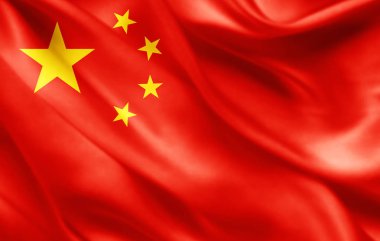 Çin'in bayrakla kopya alanı metin - 3d çizim için    