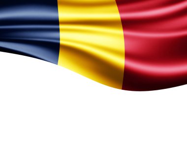 Çad bayrağı ile kopya alanı metin - 3d çizim için    