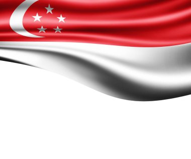 Singapur bayrağı ile kopya alanı metin - 3d çizim için    
