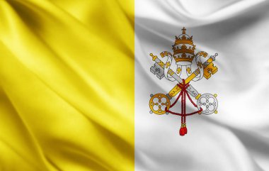 Vatikan bayrağı kopya alanı için metin veya görüntüleri - 3d çizim ile