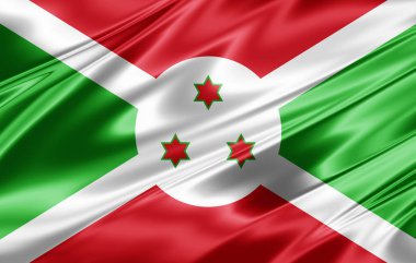 Burundi bayrağı ile kopya alanı metin - 3d çizim için    