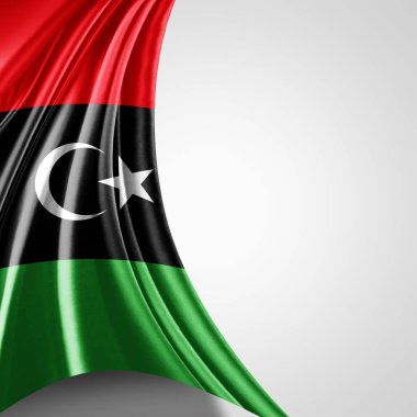 Libya bayrağı ile kopya alanı metin - 3d çizim için    