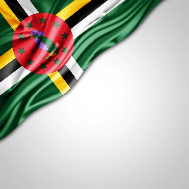 Dominika bayrağı ile kopya alanı metin - 3d çizim için    