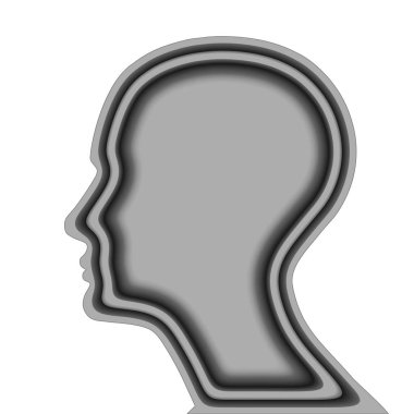  insan kafası, soyut - 3d resimde arka plan