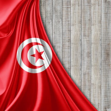 Tunus bayrağı ile kopya alanı metin - 3d çizim için    