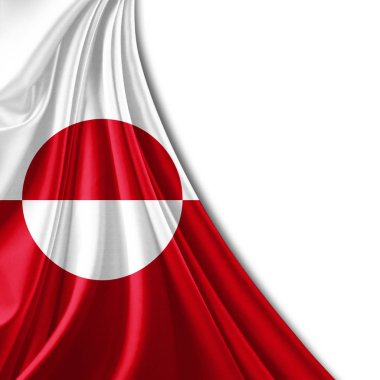 Grönland bayrakla kopya alanı metin - 3d çizim için    