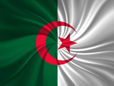 Cezayir bayrağı ile kopya alanı metin - 3d çizim için    