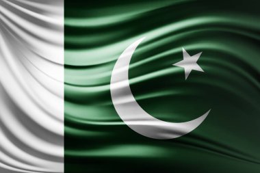 Pakistan bayrağı ile kopya alanı metin - 3d çizim için    