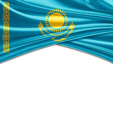 Kazakistan bayrağı ile kopya alanı metin - 3d çizim için    