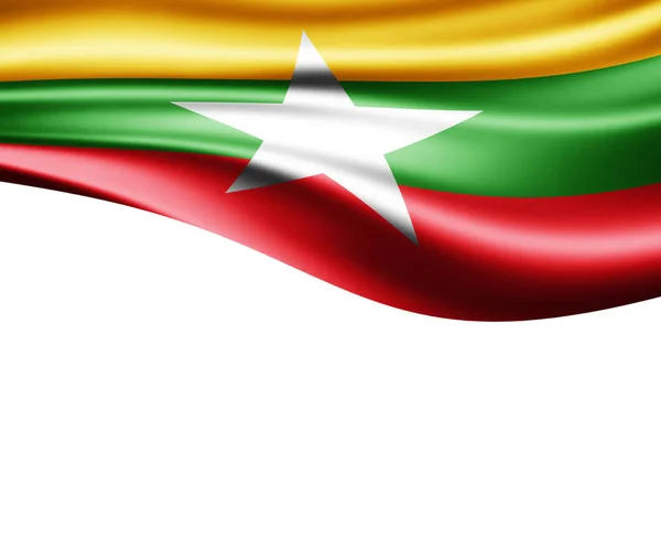 Myanmarská Vlajka Kopií Prostor Pro Ilustraci Textu — Stock fotografie
