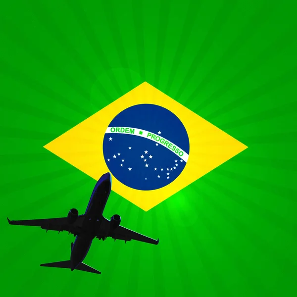 Bandera Brasil Con Espacio Copia Para Texto Imágenes — Foto de Stock