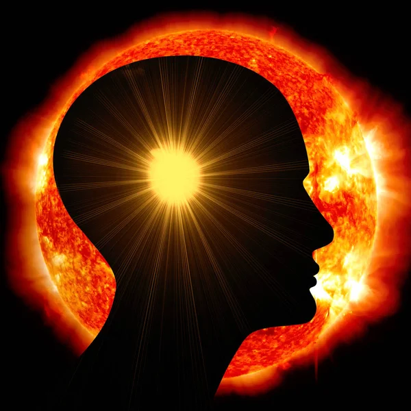 Religious Human Head Sun Illustration — Stock Photo, Image