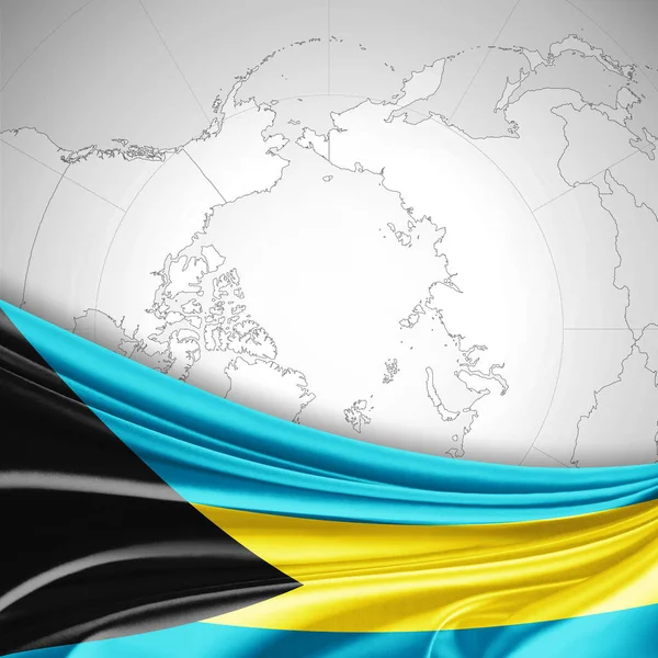 Bahamalar bayrağı ile kopya alanı metin - 3d çizim için    