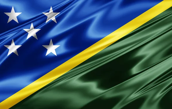 Salomonöarnas Flagga Med Kopia Utrymme För Din Text Illustration — Stockfoto