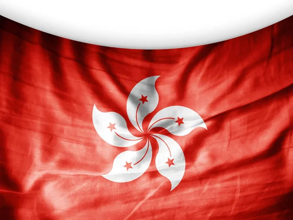 Bandiera Hong Kong Con Spazio Copia Del Testo Illustrazione — Foto Stock