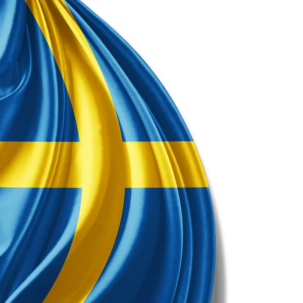 Schwedenfahne Mit Kopierplatz Für Ihren Text Illustration — Stockfoto