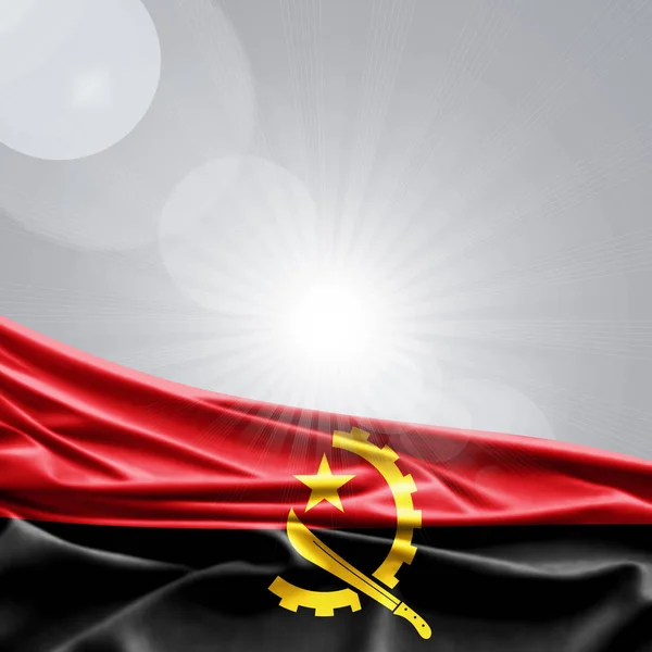 Bandeira Angola Com Espaço Cópia Para Seu Texto Ilustração — Fotografia de Stock