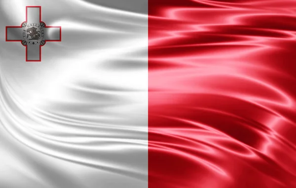 Flagge Von Malta Mit Kopierplatz Für Ihren Text Illustration — Stockfoto