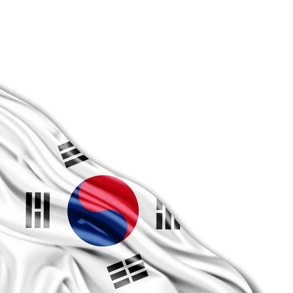 Flag South Korea Copy Space Your Text White Background Illustration — 스톡 사진