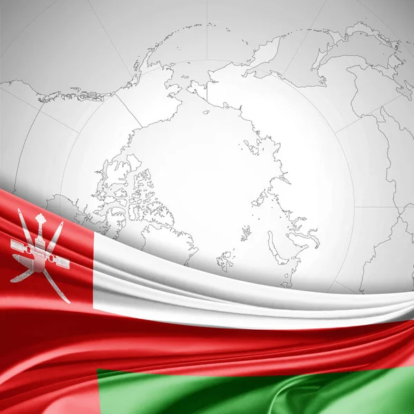 Vlag Van Oman Met Kopie Ruimte Voor Tekst Illustratie — Stockfoto