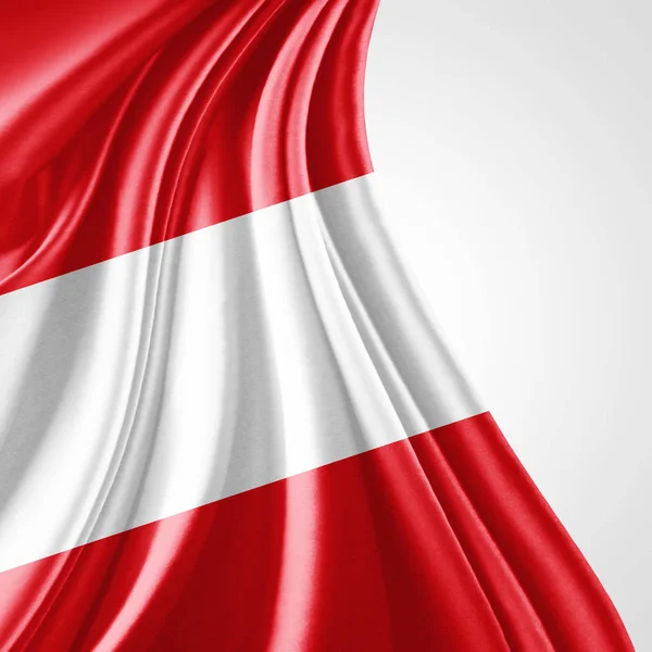 Österrikes Flagga Med Kopia Utrymme För Din Text Illustration — Stockfoto