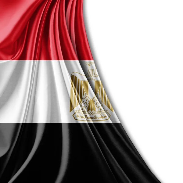 Vlag Van Egypte Met Kopie Ruimte Voor Tekst Illustratie — Stockfoto