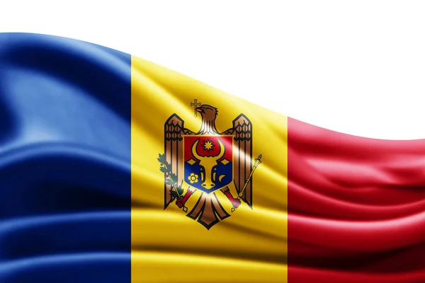 Vlag Van Moldavië Met Kopie Ruimte Voor Tekst Illustratie — Stockfoto