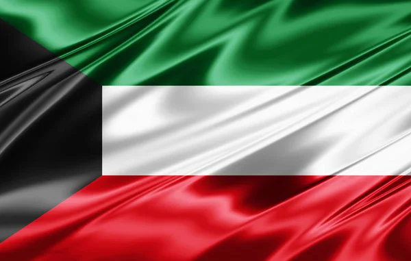 Flagge Von Kuwait Mit Kopierplatz Für Ihren Text Illustration — Stockfoto