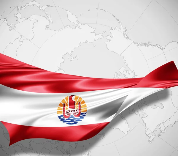 Vlag Van Frans Polynesië Met Kopie Ruimte Voor Tekst Illustratie — Stockfoto