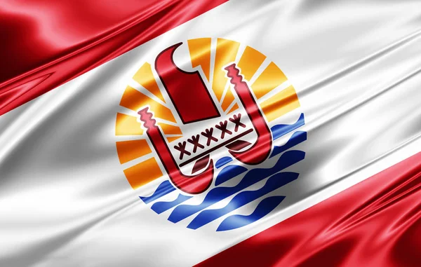 Flaggan Franska Polynesien Med Kopia Utrymme För Din Text Illustration — Stockfoto