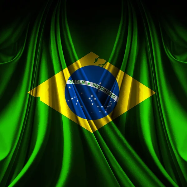 Vlajka Brazílie Abstraktní Pozadí Ilustrace — Stock fotografie