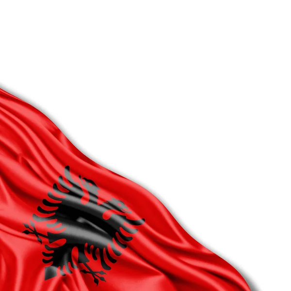 Vlag Van Albanië Met Kopie Ruimte Voor Tekst Illustratie — Stockfoto