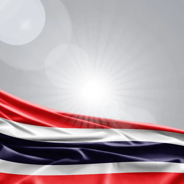 Bandiera Della Thailandia Con Spazio Copia Del Testo Illustrazione — Foto Stock