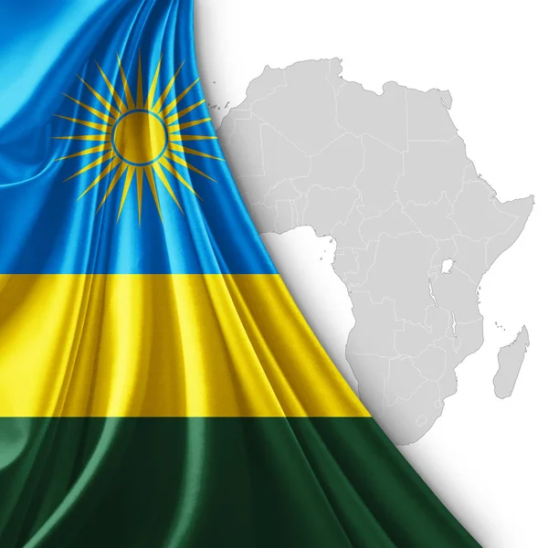 Bandera Ruanda Con Espacio Copia Para Texto Ilustración — Foto de Stock