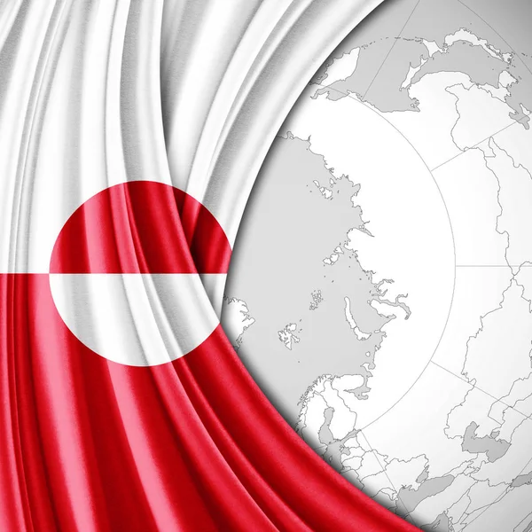 Bandeira Groenlândia Com Espaço Cópia Para Seu Texto Ilustração — Fotografia de Stock